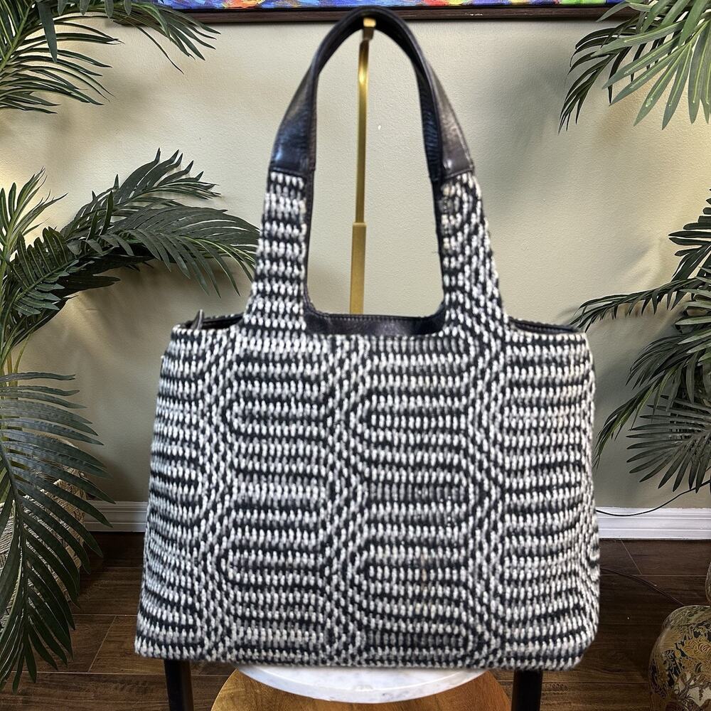Greg Herman Bag Vintage Leather tapestry Made in Los Angelos Boho hippy Mint